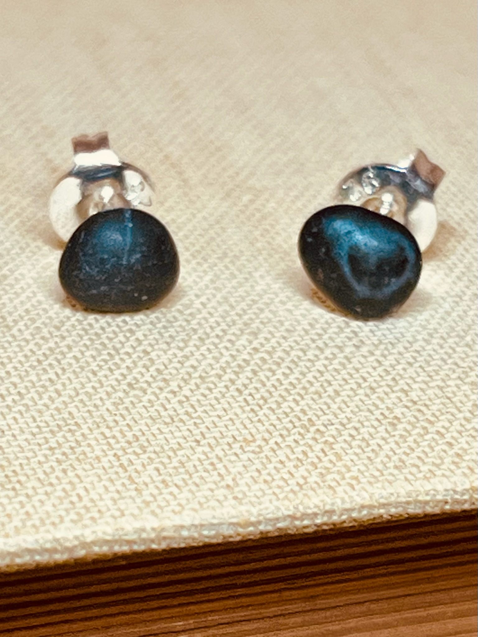 Silver Earrings with Onyx