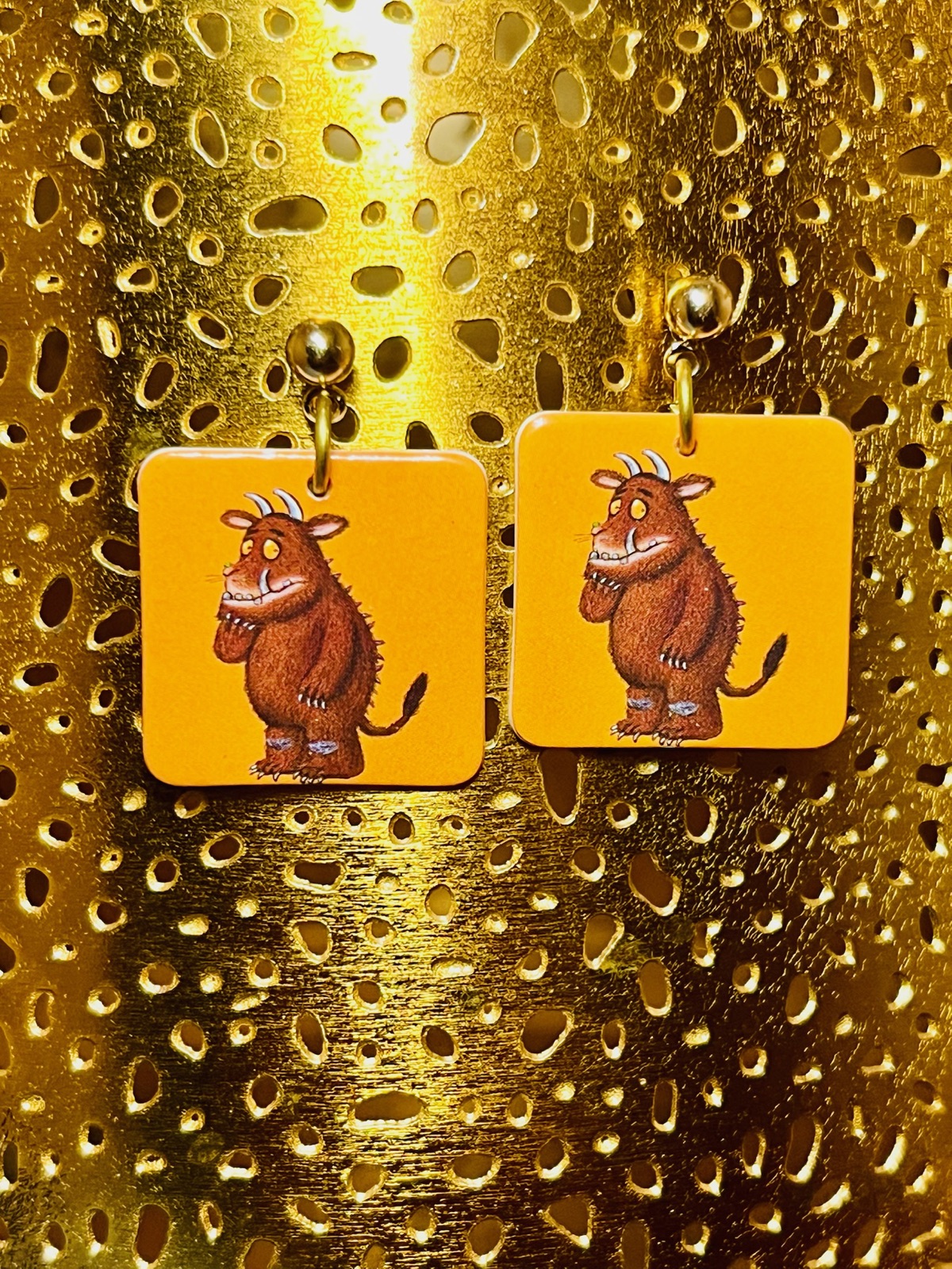 Brass Monster Earrings