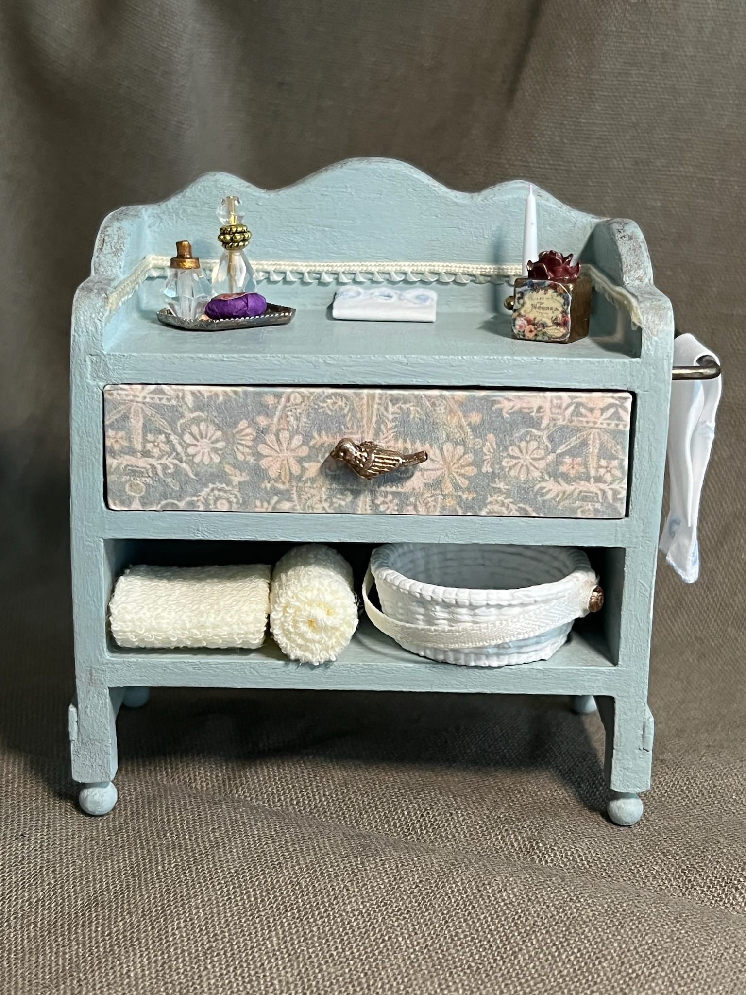 Blue Dresser with Bowl