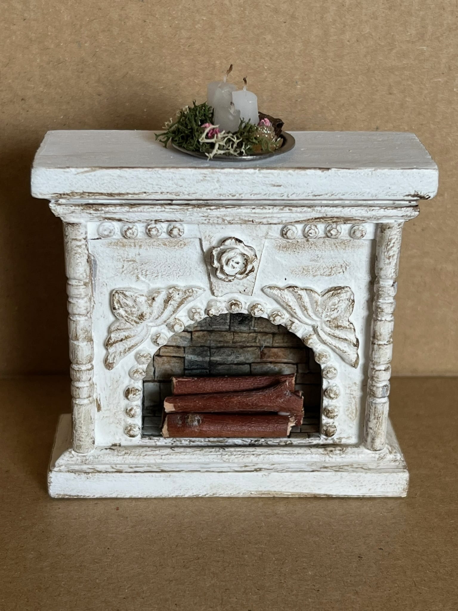 Whitewashed Brick Hearth Candle