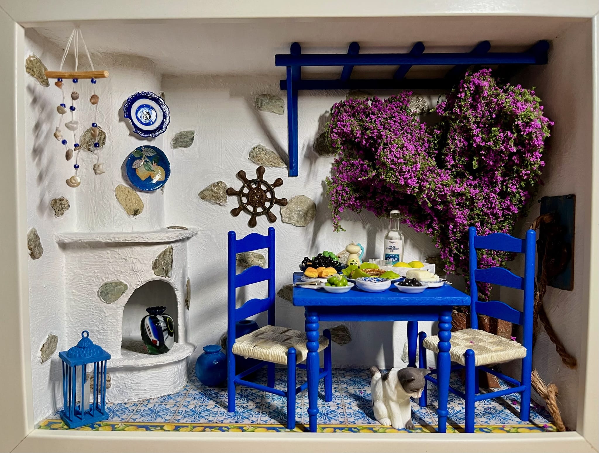 Blue Chair with Cat