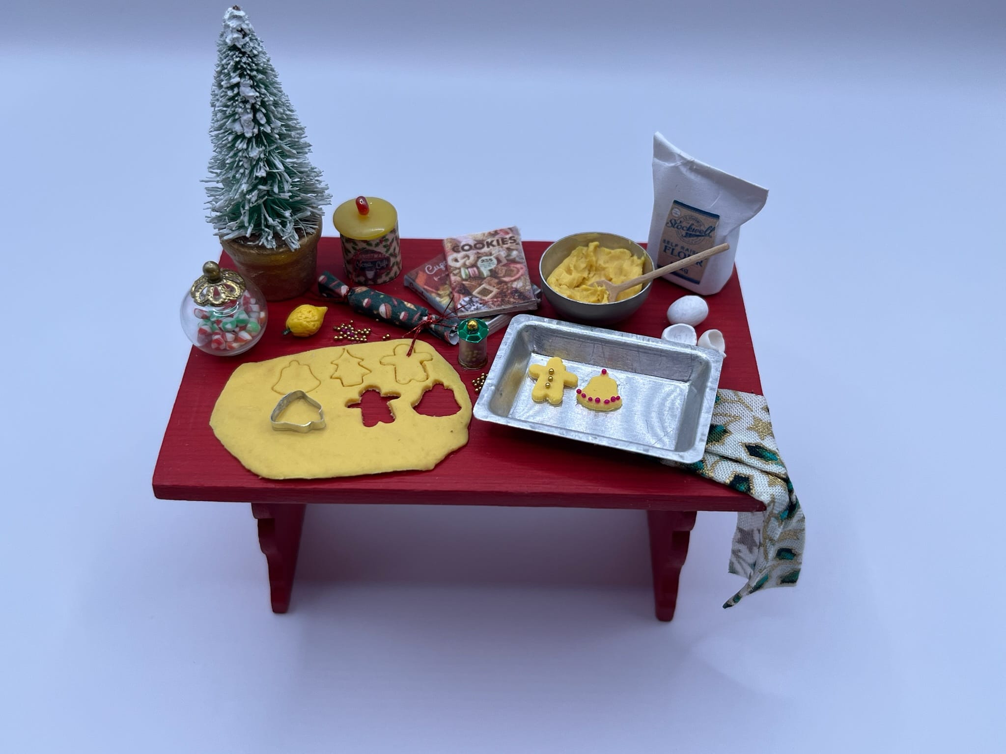 Red Table with Feast