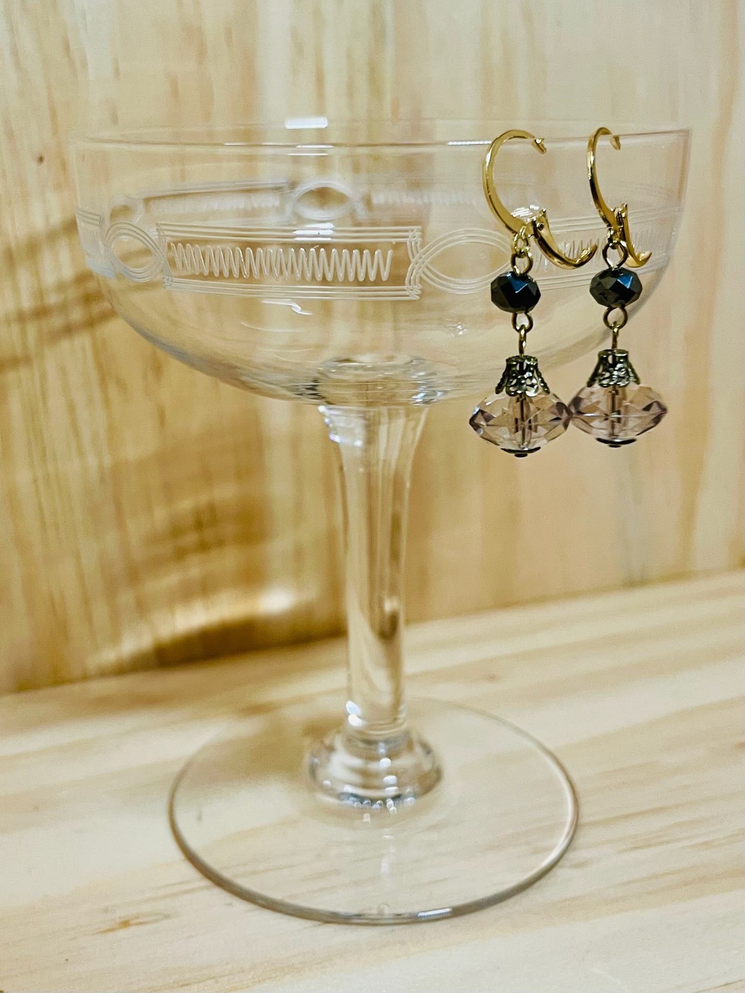 Clear Glass Beaded Vase