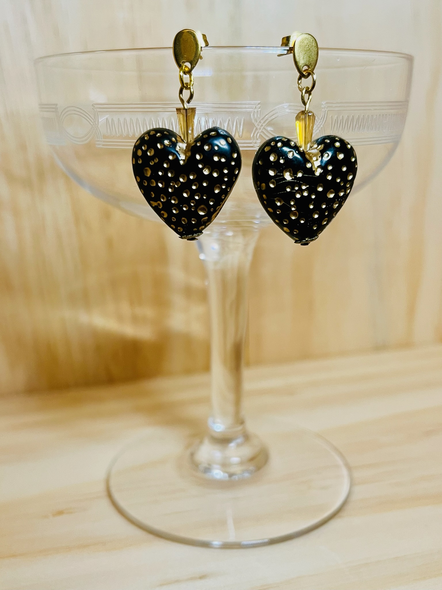 Black Heart Earrings